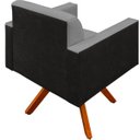 Ver imagem 5 de Kit 2 Poltronas Decorativa Base Giratória de Madeira Helô L02 Linho Cinza Escuro Corano Preto -