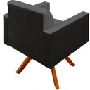 Ver imagem 5 de Kit 2 Poltronas Decorativa Base Giratória de Madeira Helô L02 Linho Chumbo Corano Preto - Lyam