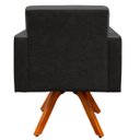Ver imagem 7 de Kit 2 Poltronas Decorativa Base Giratória de Madeira Helô L02 Linho Chumbo Corano Preto - Lyam