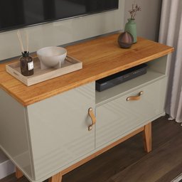 Rack Sirius 0.90 para Sala Tv 32 Polegadas - 3 Cores:off White/cinamomo - 5