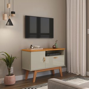 Rack Sirius 0.90 para Sala Tv 32 Polegadas - 3 Cores:off White/cinamomo