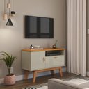 Ver imagem 1 de Rack Sirius 0.90 para Sala Tv 32 Polegadas - 3 Cores:off White/cinamomo