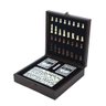 Tabuleiro Jogo Xadrez Domino Poker Dados Maleta Madeira 3 em 1 Diversão Família 20x20cm - 2