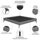 Ver imagem 3 de Cama Casal 145cm Pés Metálicos Elisa S05 Linho Cinza - Mpozenato
