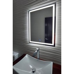 Espelho Led 100x100 Botão Touch Luz 3 Cores Fria Neutra Quente Retangular Jateado 1,00 Metro - 6