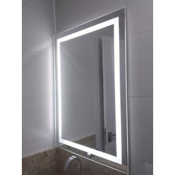 Espelho Led 100x100 Botão Touch Luz 3 Cores Fria Neutra Quente Retangular Jateado 1,00 Metro - 8