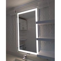 Espelho Led 80x100 Botão Touch Luz 3 Cores Fria Neutra Quente Retangular Jateado 1,00 X 0,80 - 5