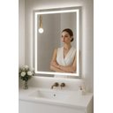 Ver imagem 4 de Espelho Led 100x100 Botão Touch Luz 3 Cores Fria Neutra Quente Retangular Jateado 1,00 Metro