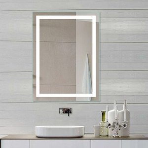 Espelho Led 80x100 Botão Touch Luz 3 Cores Fria Neutra Quente Retangular Jateado 1,00 X 0,80