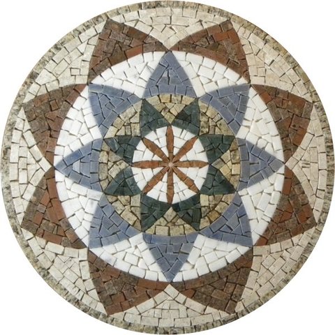 Mandala Indiana I Piso Mosaico 70cm