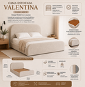 Ver imagem 3 de Cama Casal Estofada Cabeceira Estofada Design Minimalista Linho Off