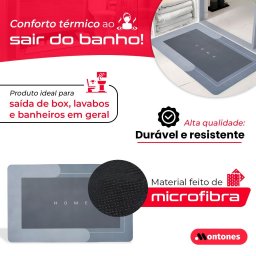 Tapete Mágico Absorvente Antiderrapante Secagem Rápida Borracha Banheiro - 2