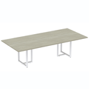 Ver imagem 1 de Mesa de Reunião Retangular 260 X 120 Cm Pé Tubular Pe25 em Mdp Cor Nogueira Casablanca Base