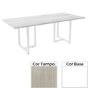 Ver imagem 2 de Mesa de Reunião Retangular 260 X 120 Cm Pé Tubular Pe25 em Mdp Cor Nogueira Casablanca Base