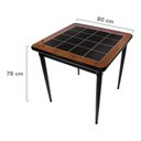 Ver imagem 2 de Mesa de Jantar Quadrada 80x80cm Tampo Naval 40mm 4 Lugares - Azulejo Preto - Natural Borda Preta