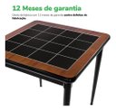 Ver imagem 6 de Mesa de Jantar Quadrada 80x80cm Tampo Naval 40mm 4 Lugares - Azulejo Preto - Natural Borda Preta