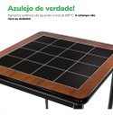 Ver imagem 4 de Mesa de Jantar Quadrada 80x80cm Tampo Naval 40mm 4 Lugares - Azulejo Preto - Natural Borda Preta