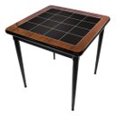 Ver imagem 1 de Mesa de Jantar Quadrada 80x80cm Tampo Naval 40mm 4 Lugares - Azulejo Preto - Natural Borda Preta