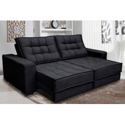 Sofá Retrátil e Reclinável 2,10m Molas Ensacadas Pillow Top Suede Coliseu - 2