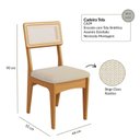 Ver imagem 4 de Conjunto Sala de Jantar Mesa Redonda Giratória 130cm com 6 Cadeiras MDF Palha Sintética Carvalho Ros