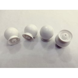 Kit de 10 Puxadores para Gaveta Cômoda Armário Guarda Roupa Formato de Bolinha Plástico Branco - 5