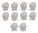 Ver imagem 1 de Kit de 10 Puxadores para Gaveta Cômoda Armário Guarda Roupa Formato de Bolinha Plástico Branco