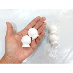 Kit de 10 Puxadores para Gaveta Cômoda Armário Guarda Roupa Formato de Bolinha Plástico Branco - 4