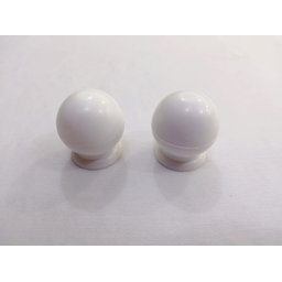 Kit de 10 Puxadores para Gaveta Cômoda Armário Guarda Roupa Formato de Bolinha Plástico Branco - 3