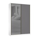 Ver imagem 1 de Guarda Roupa 2 Portas de Correr 3 Gavetas 159cm com Vidro Reflecta Prata Prime Luciane Móveis