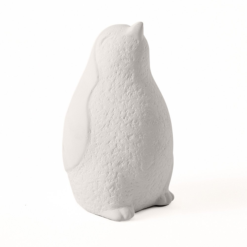 Escultura Decorativa Pinguim em Cimento Branco 13cm 16816 Mart