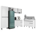 Ver imagem 1 de Cozinha Compacta Vanessa e Balcão Gabinete Com Pia Tatiane 120cm Branco - AJL Móveis