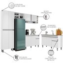 Ver imagem 3 de Cozinha Compacta Vanessa e Balcão Gabinete Com Pia Tatiane 120cm Branco - AJL Móveis