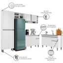 Ver imagem 3 de Cozinha Compacta Vanessa e Balcão Gabinete Com Pia Tatiane 120cm Branco - AJL Móveis