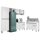 Ver imagem 2 de Cozinha Compacta Vanessa e Balcão Gabinete Com Pia Tatiane 120cm Branco - AJL Móveis