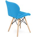 Ver imagem 4 de Kit 04 Cadeiras Charles Eames Eiffel Slim Wood Estofada - Azul