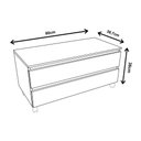 Ver imagem 3 de Balcão Gabinete para Banheiro 80cm com Rodízio e 2 Gavetas Bn3603 Mármore Branco - Tecno