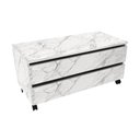 Ver imagem 1 de Balcão Gabinete para Banheiro 80cm com Rodízio e 2 Gavetas Bn3603 Mármore Branco - Tecno
