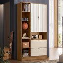 Ver imagem 2 de Armário Multiuso Ambiente Joy com Espelho Tênis, Toalhas:amendola/off White