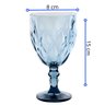Jogo com 6 Taças Diamante de Vidro Azul de Agua ou Suco 260ml - 2