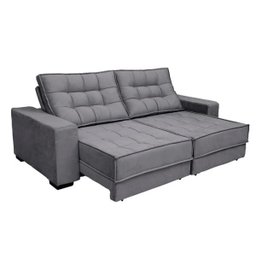 Sofá Retrátil e Reclinável 2,10m Molas Ensacadas Pillow Top Suede Coliseu - 1
