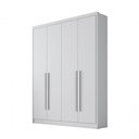 Ver imagem 1 de Guarda Roupa Casal Moderni New 4 Portas de Bater 3 Gavetas MDP Branco Móveis Novo Horizonte