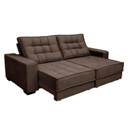 Sofá Retrátil e Reclinável 2,10m Molas Ensacadas Pillow Top Suede Coliseu - 1