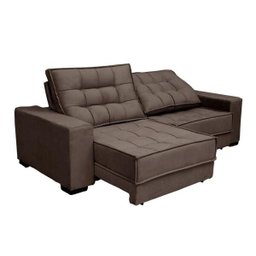 Sofá Retrátil e Reclinável 2,10m Molas Ensacadas Pillow Top Suede Coliseu - 4