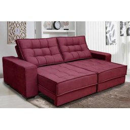 Sofá Retrátil e Reclinável 3,10m Molas Ensacadas Pillow Top Suede Coliseu - 2