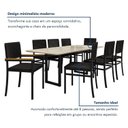 Ver imagem 7 de Conjunto Sala de Jantar Mesa 8 Cadeiras Corino Tampo de Vidro e MDF Itália Madri Preto