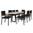 Ver imagem 3 de Conjunto Sala de Jantar Mesa 8 Cadeiras Corino Tampo de Vidro e MDF Itália Madri Preto