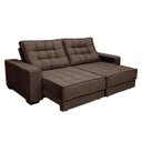 Ver imagem 2 de Sofá Retrátil e Reclinável 2,90m Suede Coliseu Café