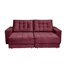 Sofá Reclinável e Retrátil 2,30m Molas Ensacadas Pillow Top Suede Coliseu - 3