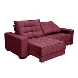 Sofá Reclinável e Retrátil 2,30m Molas Ensacadas Pillow Top Suede Coliseu - 4