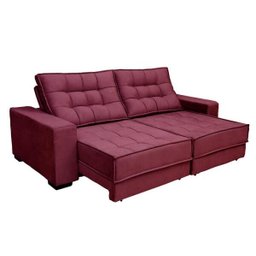 Sofá Reclinável e Retrátil 2,30m Molas Ensacadas Pillow Top Suede Coliseu - 1